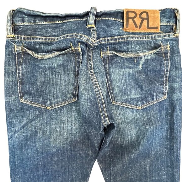 Vintage Double RL RRL Ranch Fit Jeans Womens 27x34 Distressed Skinny USA - Picture 1 of 16
